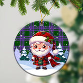 Elphinstone Tartan Christmas Ceramic Ornament - Santa Claus In Kilt Style